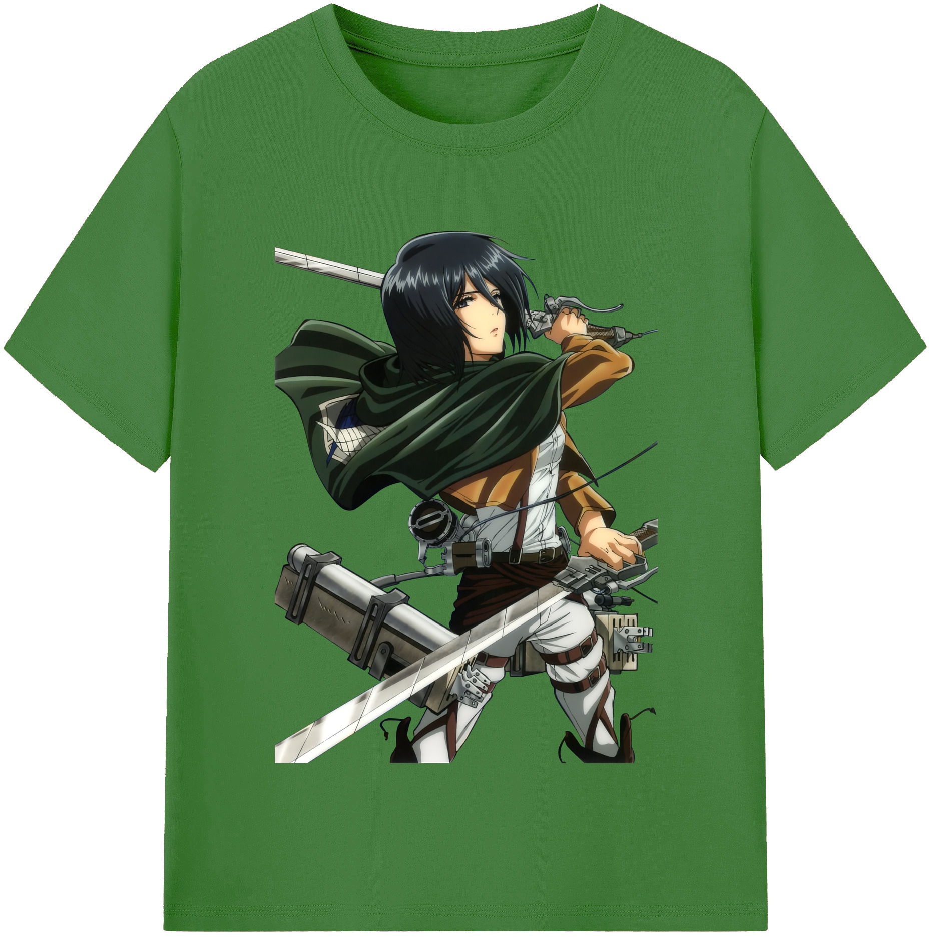 （画像用） 進撃の巨人 ミカサ·アッカーマン Attack on Titan Mikasa Ackerman レディースカジュアルプリントTシャツ（綿100％）